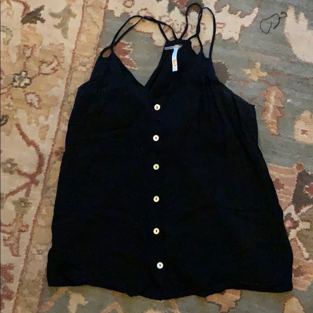 5 FOR $25. Black button down tank top